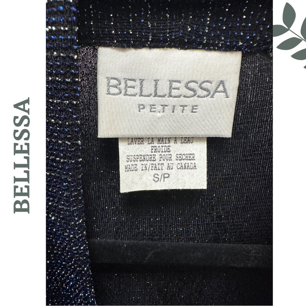 BELLESSA Petite Metallic Blue Open Front
Cardigan Sweater Small Petite - Picture 5 of 6